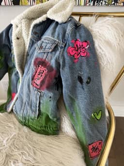 Hearts on Fire Small Women's Denim Jacket by Sabet — thumbnail 5