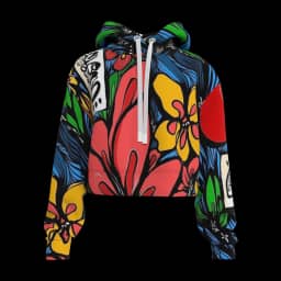 Flora Love Crop Hoodie (Your size via Messages) — thumbnail 1