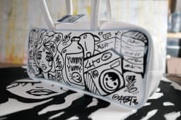 White Lily Sabet Hand-Painted Bag — thumbnail 3