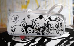 White Lily Sabet Hand-Painted Bag — thumbnail 4