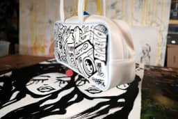 White Lily Sabet Hand-Painted Bag — thumbnail 6