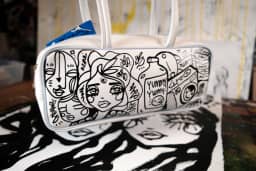 White Lily Sabet Hand-Painted Bag — thumbnail 8