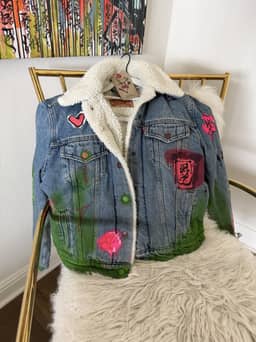 Hearts on Fire Small Women's Denim Jacket by Sabet — thumbnail 12