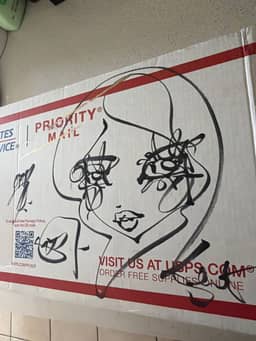 Sweet Cheeks 2026 Sabet Original Sketch on USPS Box — thumbnail 2