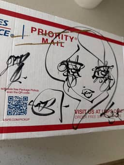 Sweet Cheeks 2026 Sabet Original Sketch on USPS Box — thumbnail 3