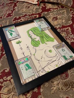Green heart 2026 Sabet 13" x 19" Mixed Media Original — thumbnail 6