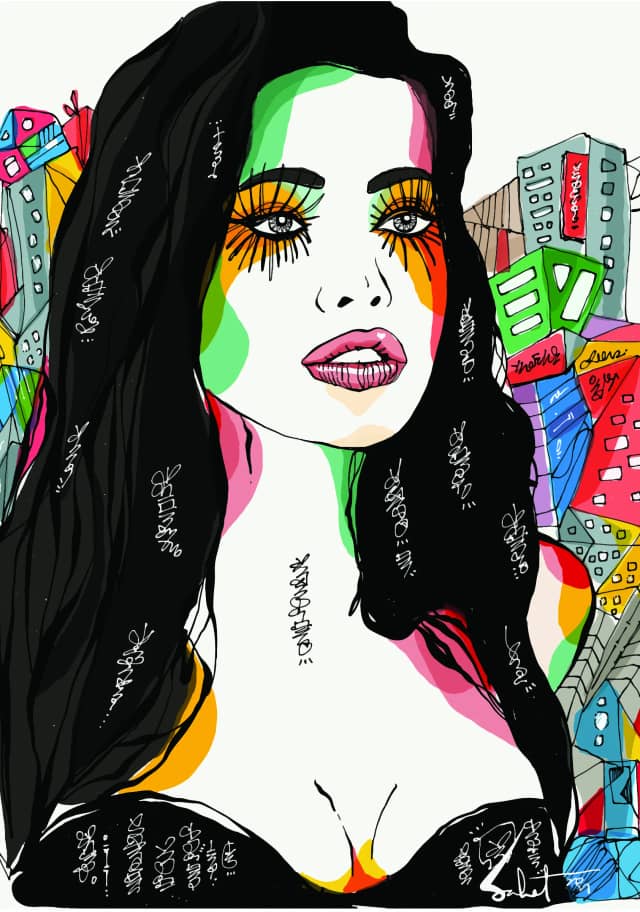 Complicated 2026 Sabet 13" x 19" Mixed Media Original