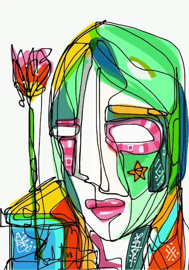 Starchild 2026 Sabet 13" x 19" Mixed Media Original