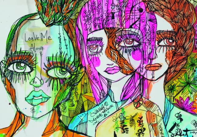 Loveable 2026 Sabet 13" x 19" Mixed Media Original