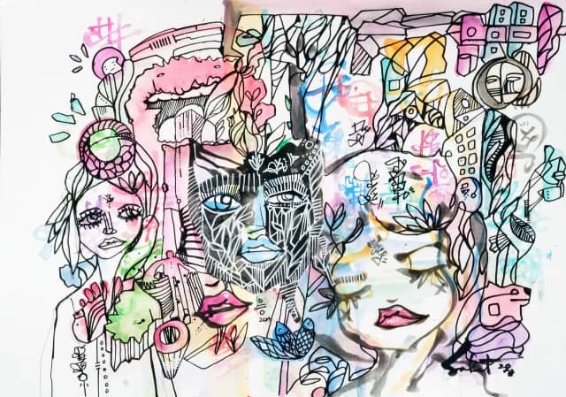 Illusion 2026 Sabet 13" x 19" Mixed Media Original