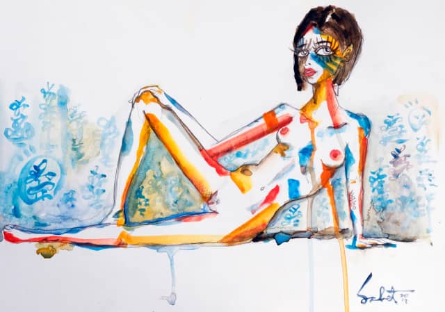 The stand 2018 Sabet 13" x 19" Mixed Media Original