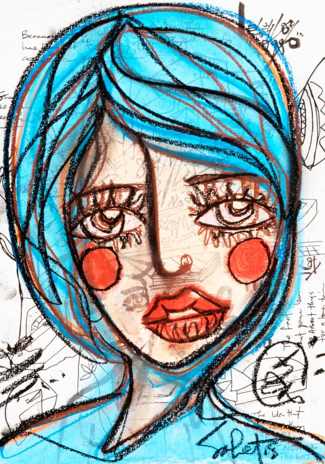 Aquasoul 2018 Sabet 13" x 19" Mixed Media Original