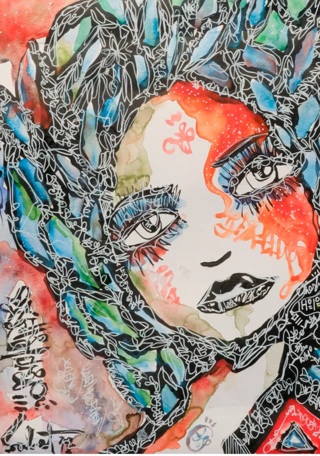 Firestarter 2018 Sabet 13" x 19" Mixed Media Original