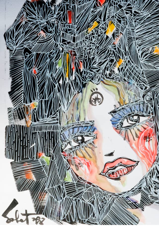 Wild wonder 2018 Sabet 13" x 19" Mixed Media Original