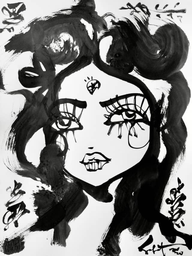 Squeak | Ink + Flow | Icons 2026 Sabet 22" x 30" Original Ink on Archival Paper