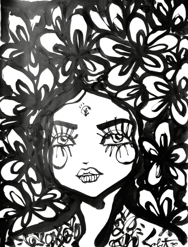 Bumble | Ink + Flow | Icons 2026 Sabet 22" x 30" Original Ink on Archival Paper