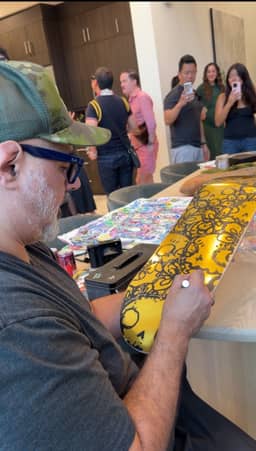 Flora Skull Gold Skate Deck Wall Art — thumbnail 3
