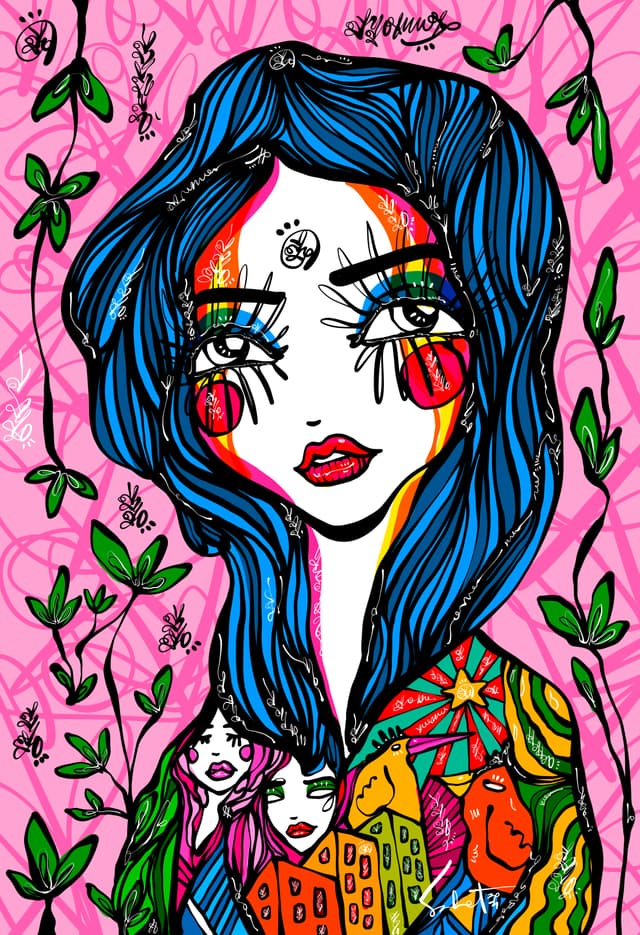 Cotton candy 2026 Sabet 12" x 18" Giclée