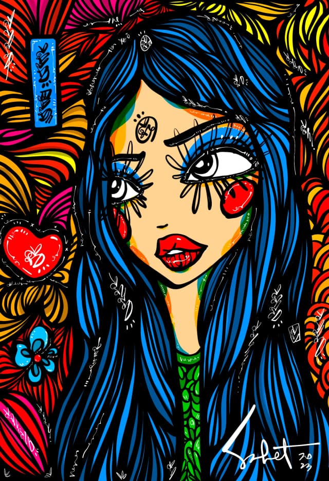 YUME 2023 Sabet 13" x 19" Mixed Media Original
