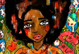 Super Heart 2021 Sabet 13" x 19" Mixed Media Original