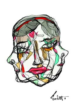 Time 2018 Sabet 13" x 19" Mixed Media Original