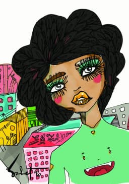 Bubbles 2026 Sabet 13" x 19" Mixed Media Original