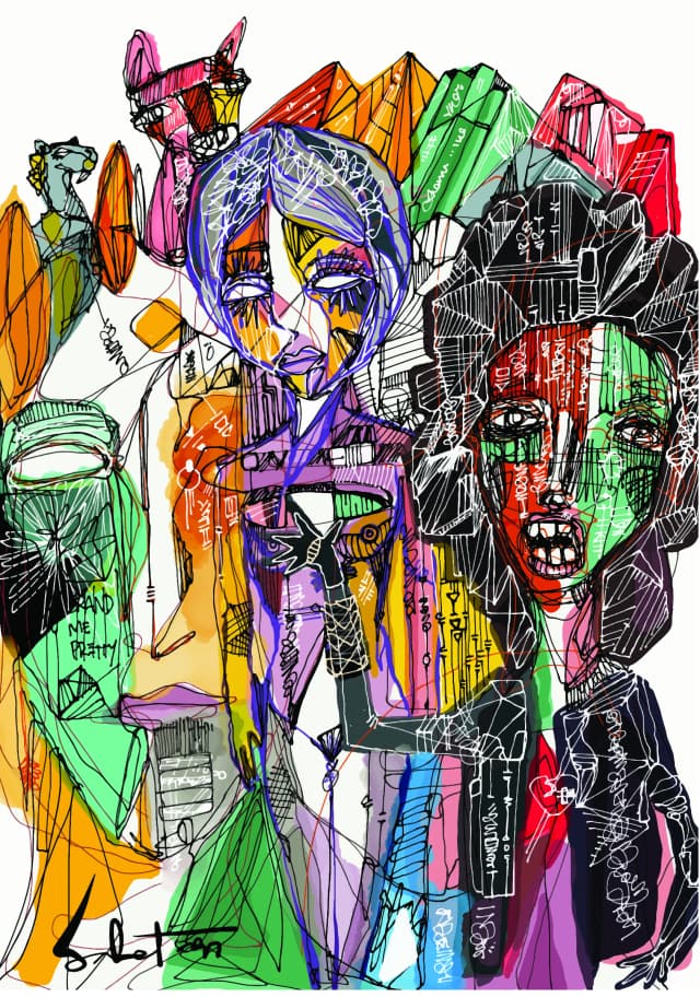 Avatar 2026 Sabet 13" x 19" Mixed Media Original