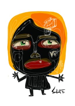 Freak 2026 Sabet 13" x 19" Mixed Media Original
