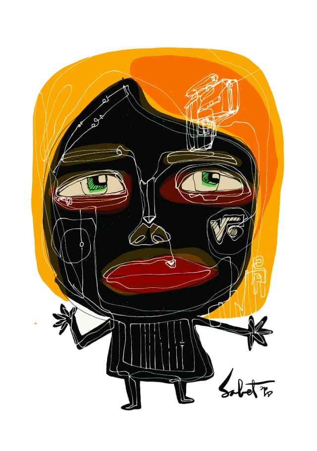 Freak 2026 Sabet 13" x 19" Mixed Media Original