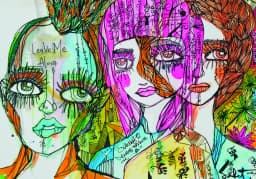 Loveable 2026 Sabet 13" x 19" Mixed Media Original