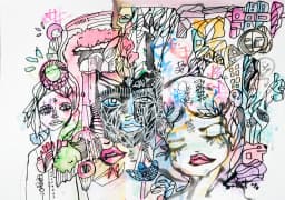 Illusion 2026 Sabet 13" x 19" Mixed Media Original
