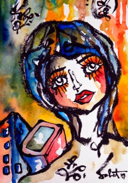 Driver 2026 Sabet 13" x 19" Mixed Media Original
