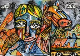 Glory 2026 Sabet 13" x 19" Mixed Media Original