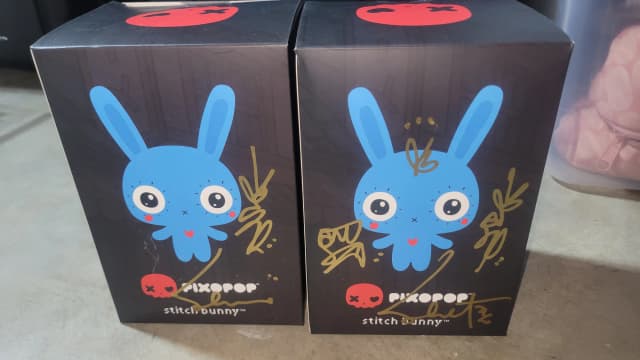 Pixopop Stitch Bunny Keychains Signed