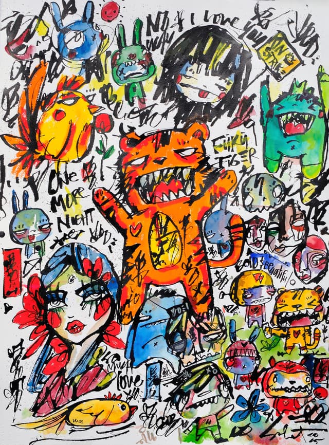 One More Night 2026 Sabet 13" x 19" Mixed Media Original