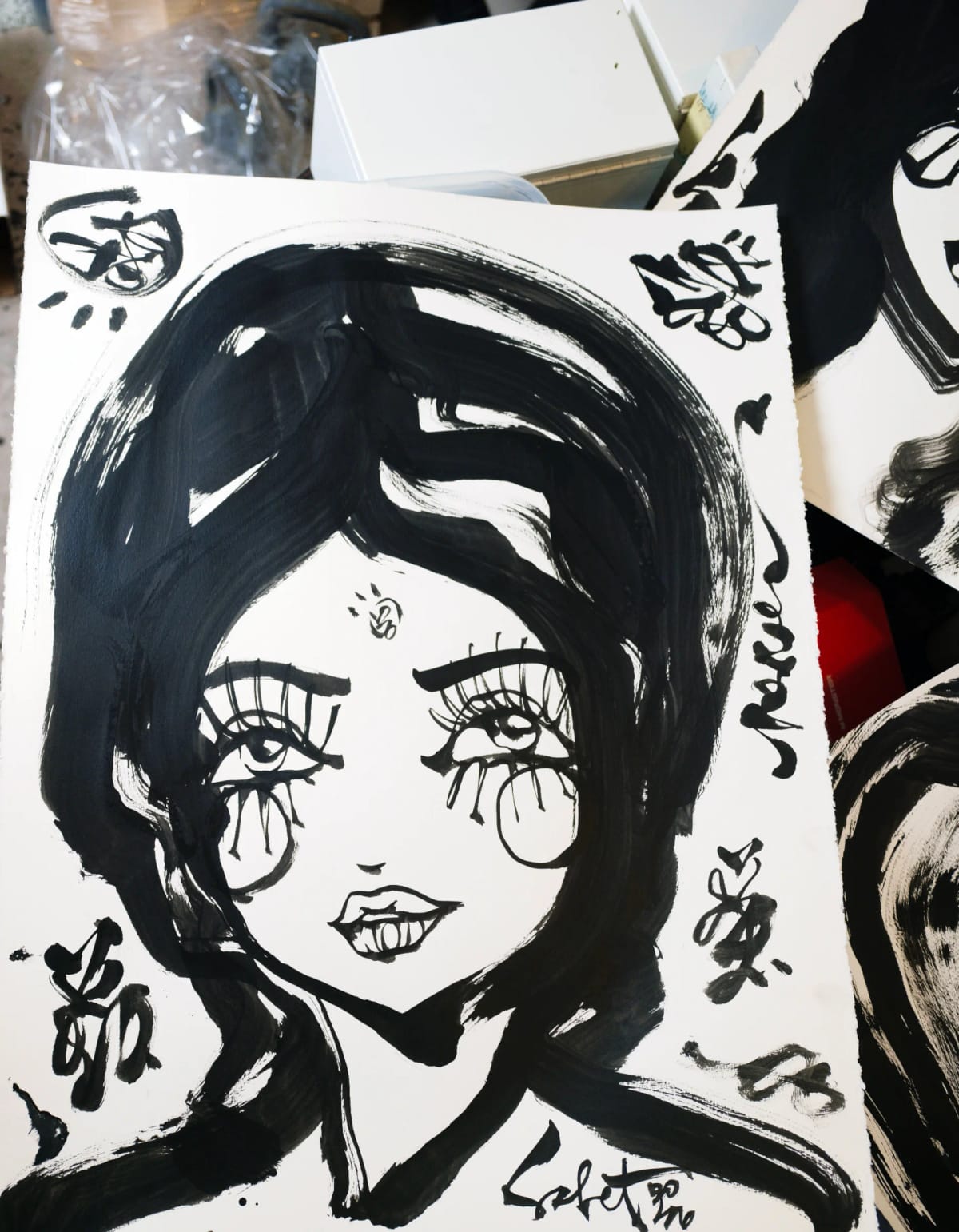 Ink + Flow | Icons 2026 Sabet 22" x 30" Originals Ink on Archival Paper — image 1 of 5
