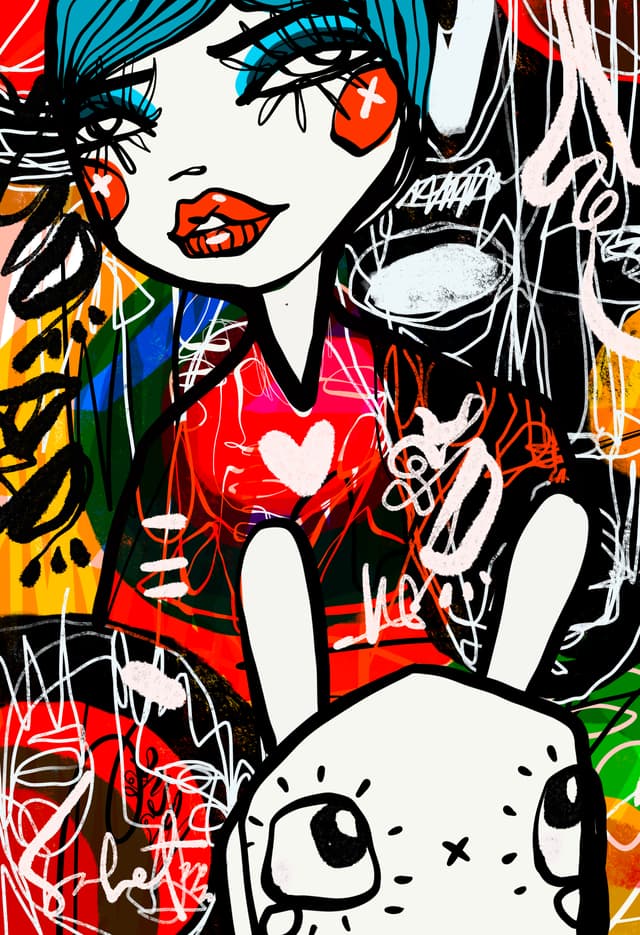 Bunny Hype 2026 Sabet 12" x 18" Giclée