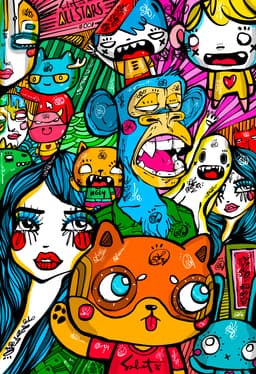 All Stars NFT World 2026 Sabet 13" x 19" Mixed Media Original