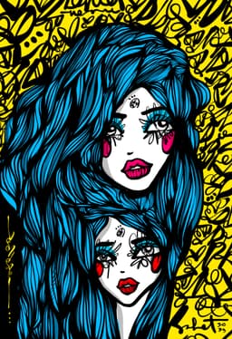 Gemini 2026 Sabet 13" x 19" Mixed Media Original