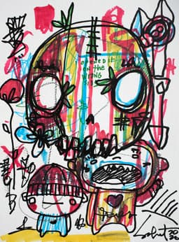 Skull Wink 2026 Sabet 9" x 12" Original