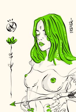 Green heart 2026 Sabet 13" x 19" Mixed Media Original