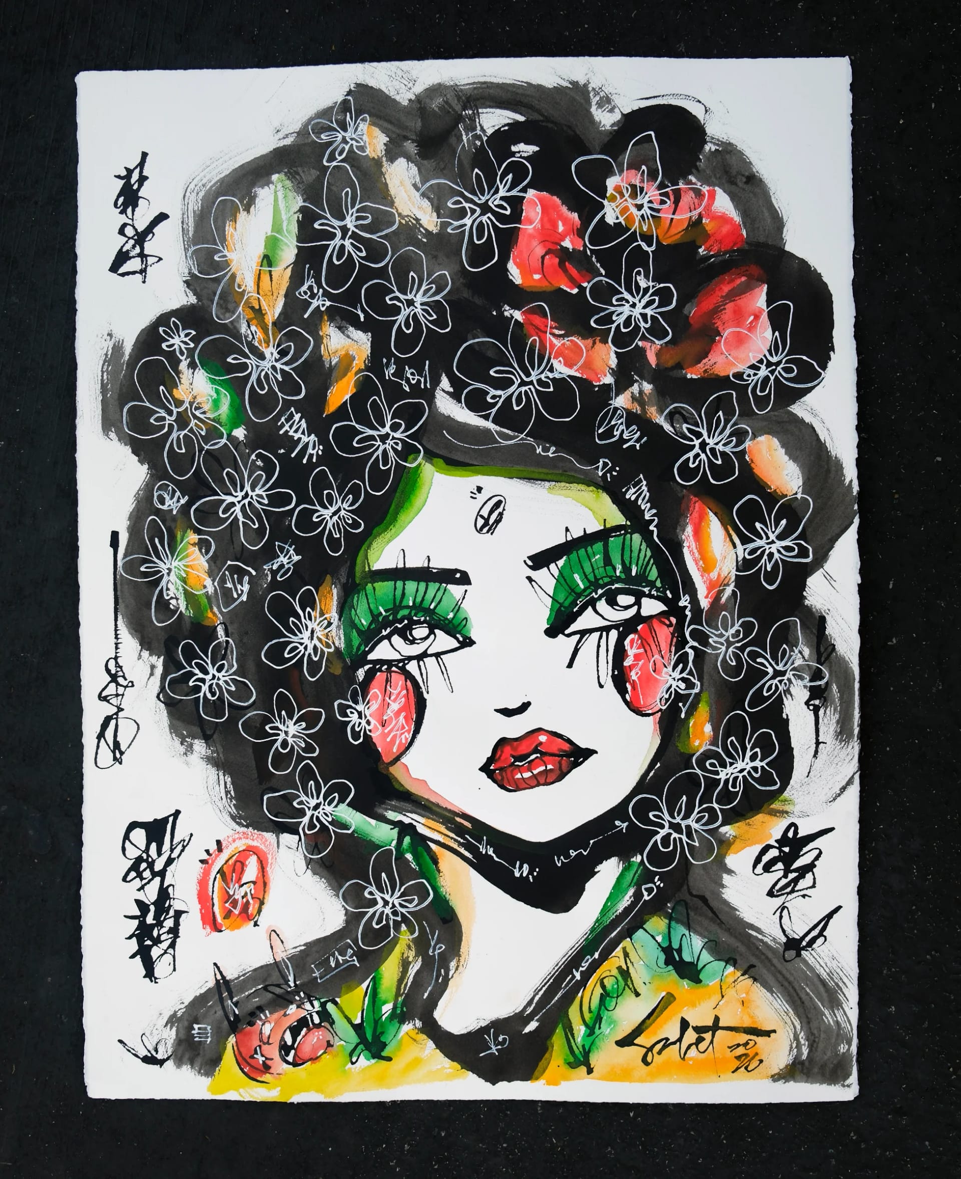 Summer Bloom Sabet Original 22" x 30" — banner