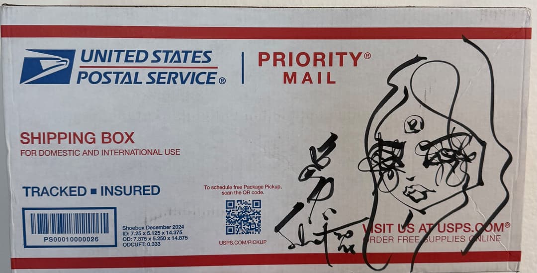 Hand Painted USPS Shipping Box 2026 Sabet