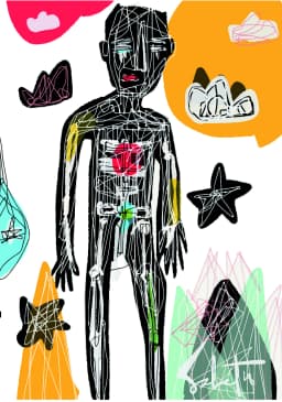 Connectivetissue 2018 Sabet 13" x 19" Mixed Media Original