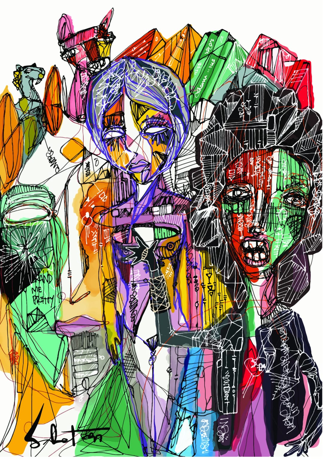 Avatar 2026 Sabet 13" x 19" Mixed Media Original