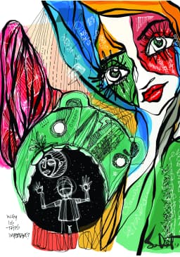 Moonshine 2026 Sabet 13" x 19" Mixed Media Original