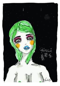 Aligned 2026 Sabet 13" x 19" Mixed Media Original