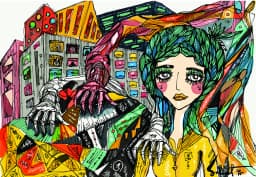Touchme 2026 Sabet 13" x 19" Mixed Media Original