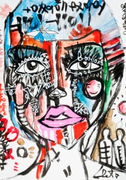 Haiku 2018 Sabet 13" x 19" Mixed Media Original