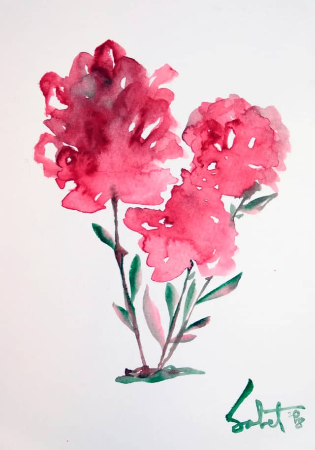 Bloom 2018 Sabet 13" x 19" Mixed Media Original